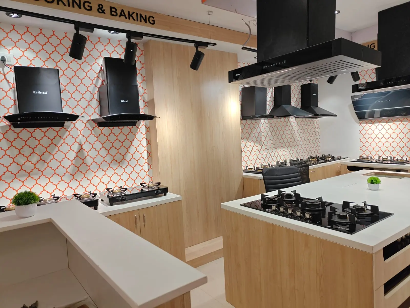 Gilma showroom kitchen island display