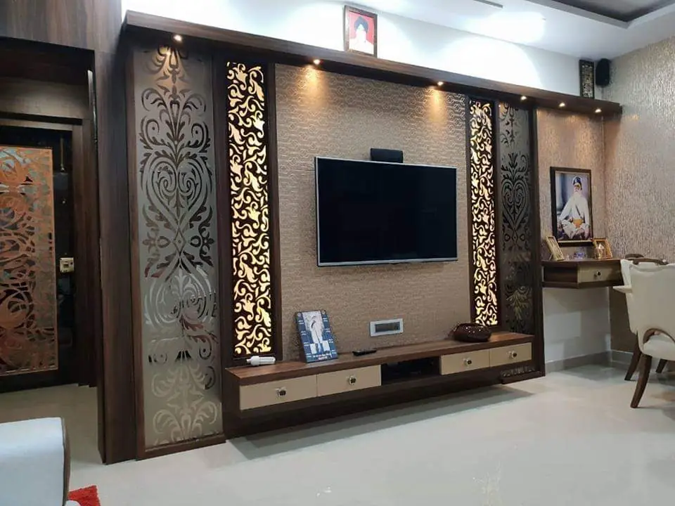 Private residence modular kitchen with marble countertop